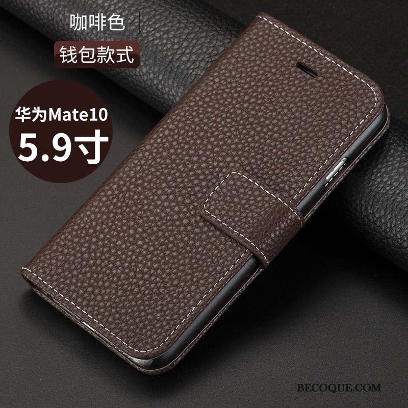 Huawei Mate 10 Or Housse Coque De Téléphone Tout Compris Incassable Étui En Cuir