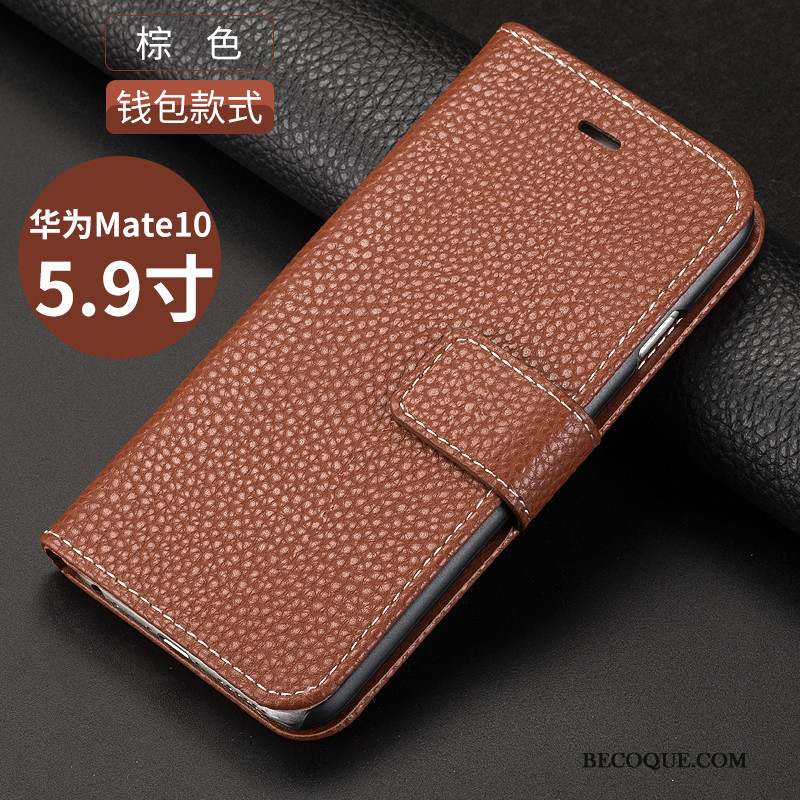 Huawei Mate 10 Or Housse Coque De Téléphone Tout Compris Incassable Étui En Cuir