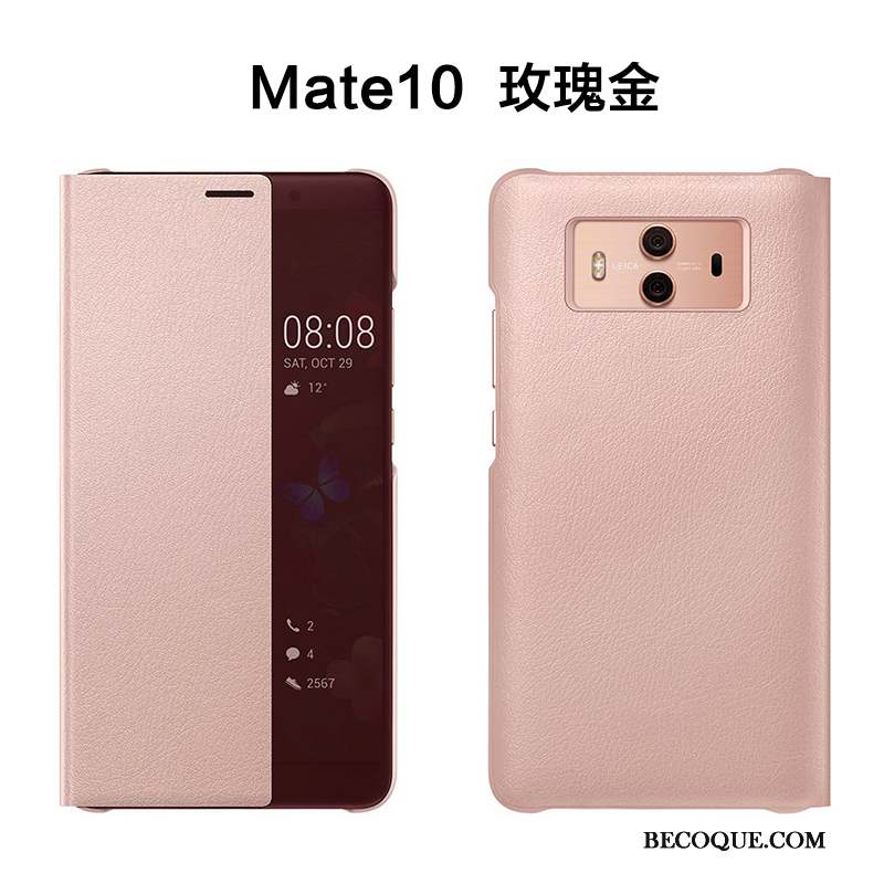 Huawei Mate 10 Or Rose Protection Coque De Téléphone Incassable Étui Étui En Cuir