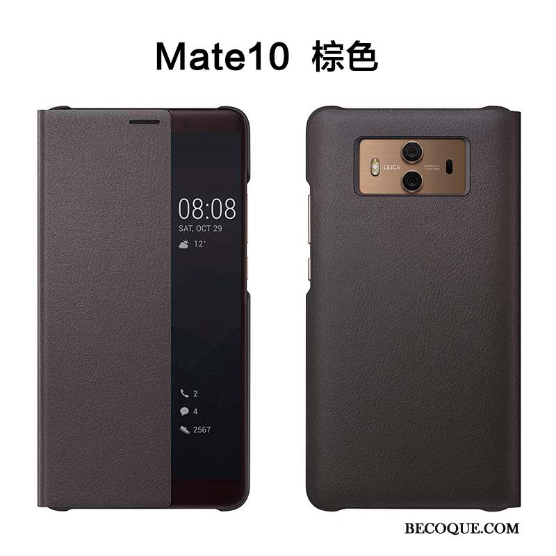 Huawei Mate 10 Or Rose Protection Coque De Téléphone Incassable Étui Étui En Cuir