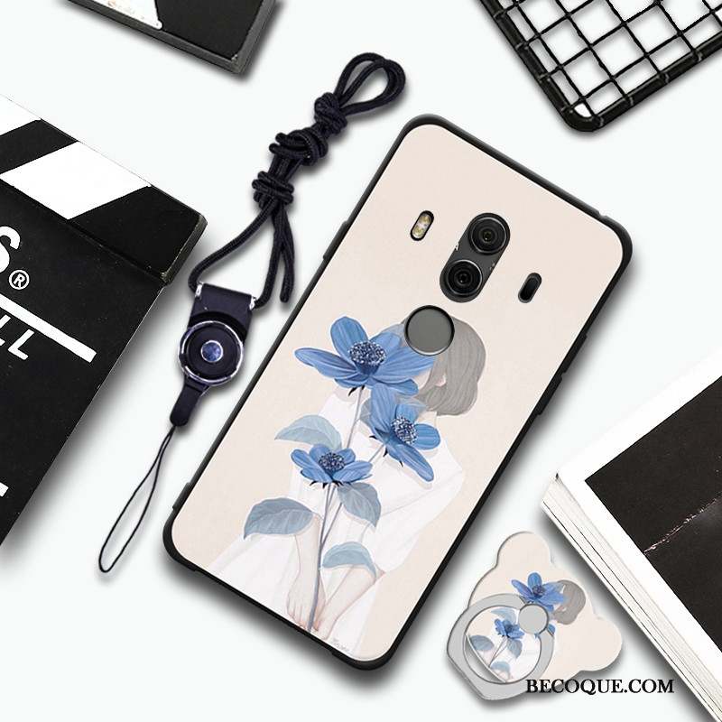 Huawei Mate 10 Pro Coque De Téléphone Fluide Doux Bleu Clair Ornements Suspendus