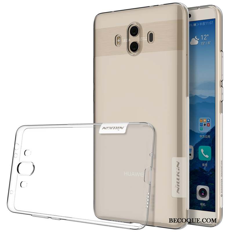 Huawei Mate 10 Pro Coque Fluide Doux Silicone Gris Très Mince De Téléphone