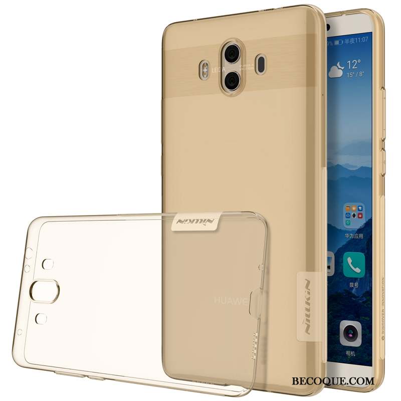 Huawei Mate 10 Pro Coque Fluide Doux Silicone Gris Très Mince De Téléphone