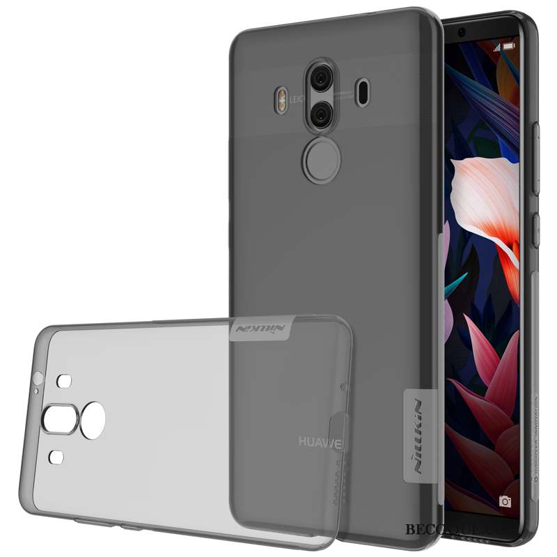 Huawei Mate 10 Pro Coque Fluide Doux Silicone Gris Très Mince De Téléphone