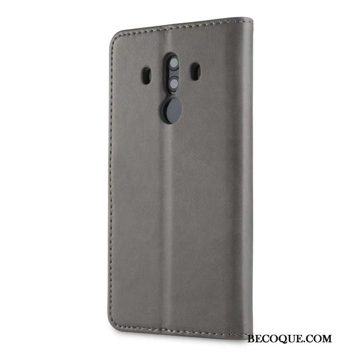 Huawei Mate 10 Pro Coque Protection Gris Clamshell Incassable Tout Compris Étui En Cuir