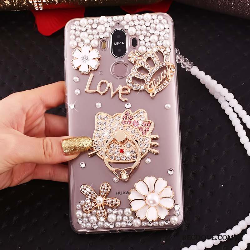 Huawei Mate 10 Pro Coque Strass Papillon Silicone Or Ornements Suspendus Tout Compris