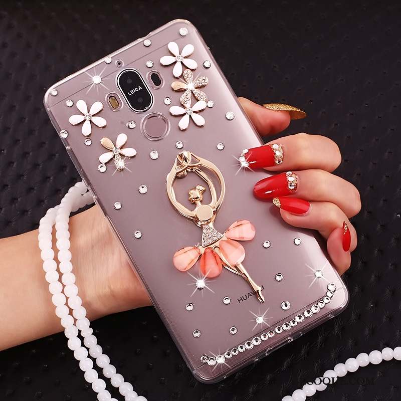 Huawei Mate 10 Pro Coque Strass Papillon Silicone Or Ornements Suspendus Tout Compris