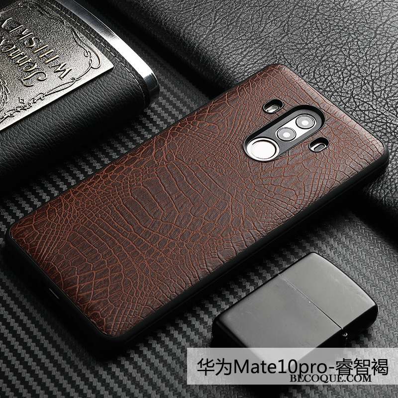 Huawei Mate 10 Pro Coque Tout Compris Qualité Crocodile Business Cuir Étui En Cuir