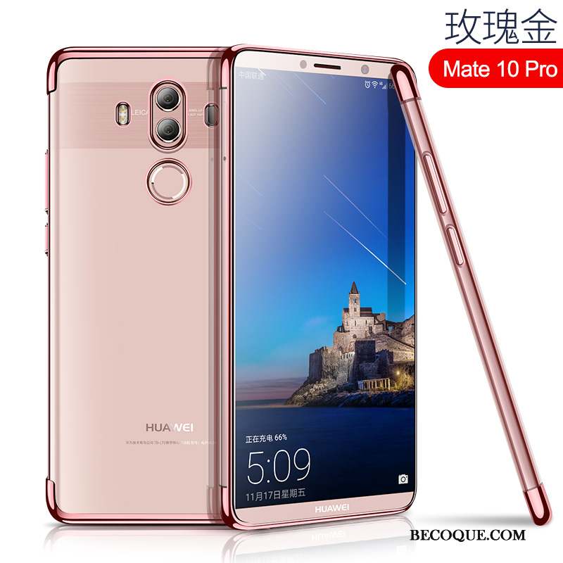 Huawei Mate 10 Pro Coque Très Mince Silicone Tout Compris Transparent Incassable Rouge