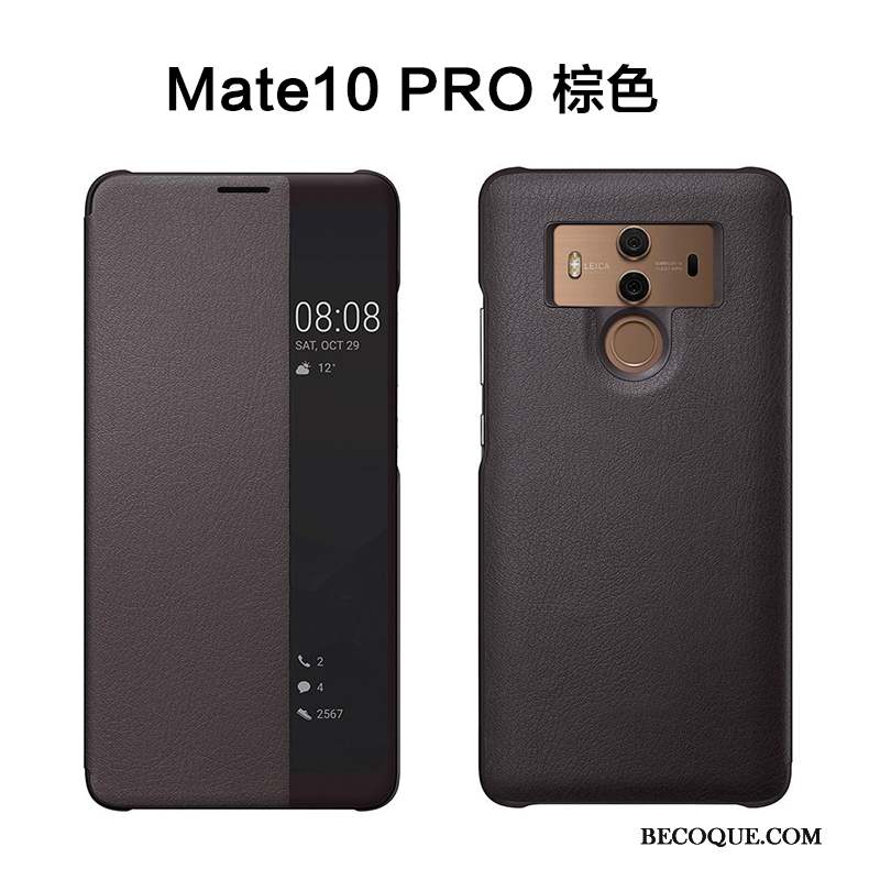 Huawei Mate 10 Pro Incassable Étui Coque De Téléphone Étui En Cuir Clamshell Protection