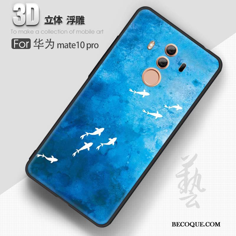 Huawei Mate 10 Pro Nouveau Incassable Charmant Coque De Téléphone Fluide Doux Bleu Clair