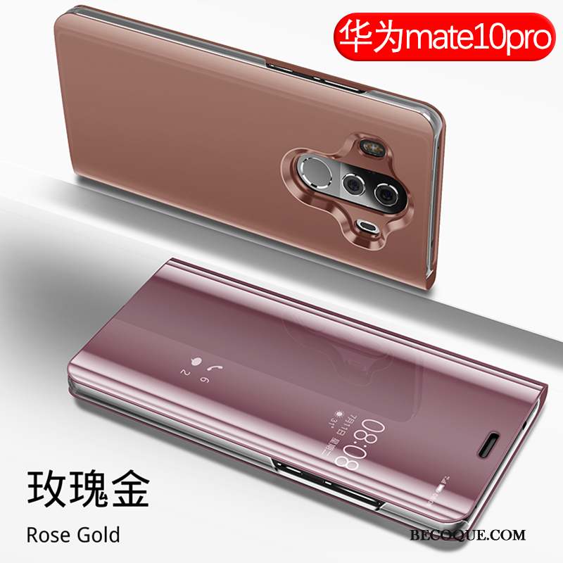 Huawei Mate 10 Pro Protection Violet Miroir Tout Compris Coque De Téléphone Étui En Cuir