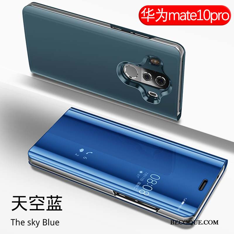 Huawei Mate 10 Pro Protection Violet Miroir Tout Compris Coque De Téléphone Étui En Cuir
