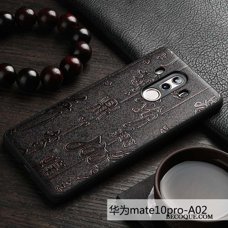 Huawei Mate 10 Pro Qualité Business Incassable Coque De Téléphone Style Chinois Étui En Cuir