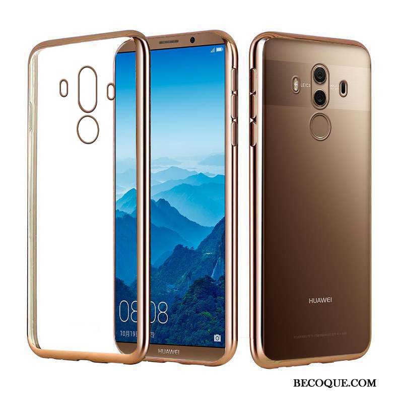 Huawei Mate 10 Pro Silicone Transparent Élégant Placage Coque De Téléphone Or