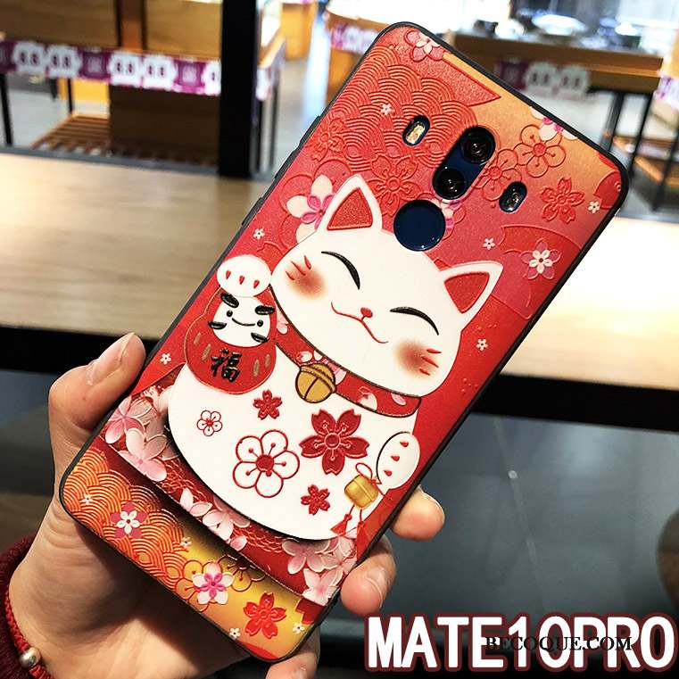 Huawei Mate 10 Pro Tendance Chat Rouge Richesse Coque De Téléphone Fluide Doux