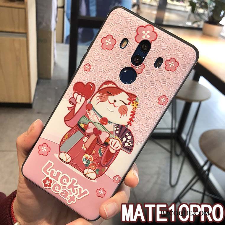 Huawei Mate 10 Pro Tendance Chat Rouge Richesse Coque De Téléphone Fluide Doux