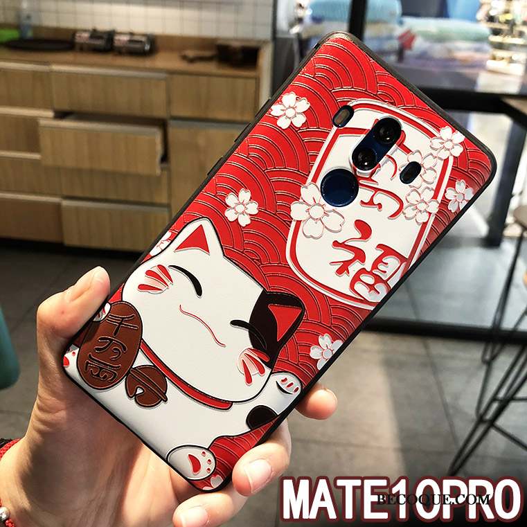 Huawei Mate 10 Pro Tendance Chat Rouge Richesse Coque De Téléphone Fluide Doux