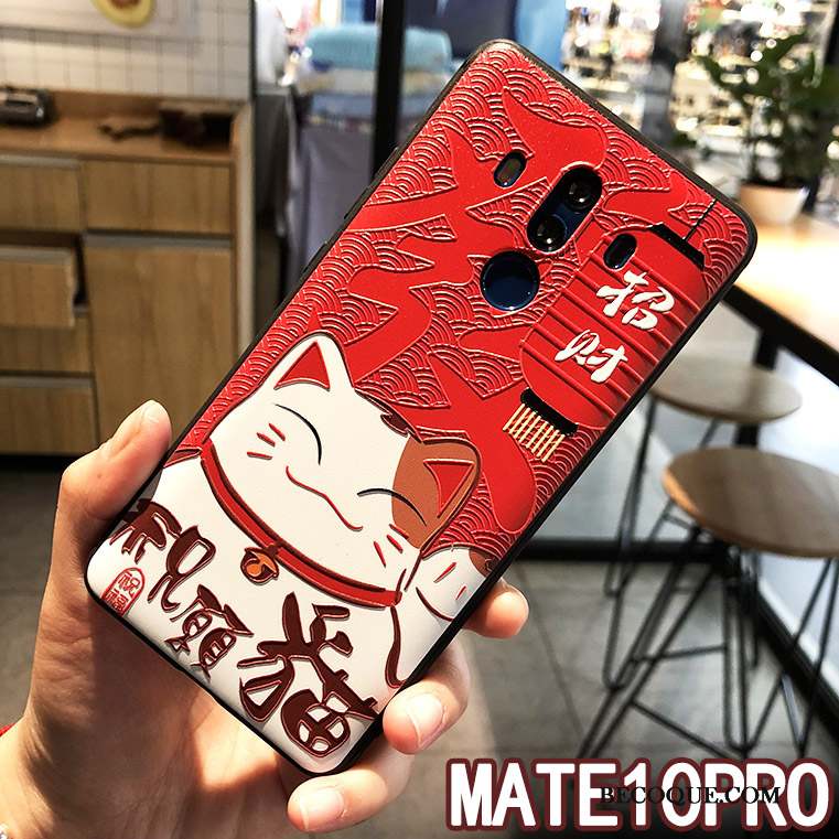 Huawei Mate 10 Pro Tendance Chat Rouge Richesse Coque De Téléphone Fluide Doux