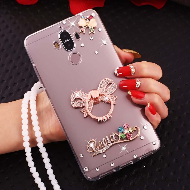 Huawei Mate 10 Pro Transparent Étui Strass Or Coque De Téléphone