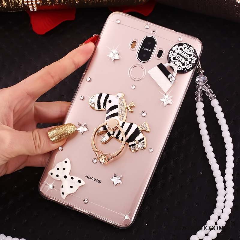 Huawei Mate 10 Pro Transparent Étui Strass Or Coque De Téléphone