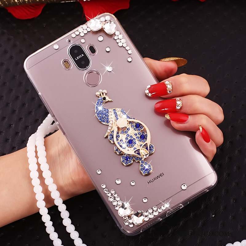 Huawei Mate 10 Pro Transparent Étui Strass Or Coque De Téléphone