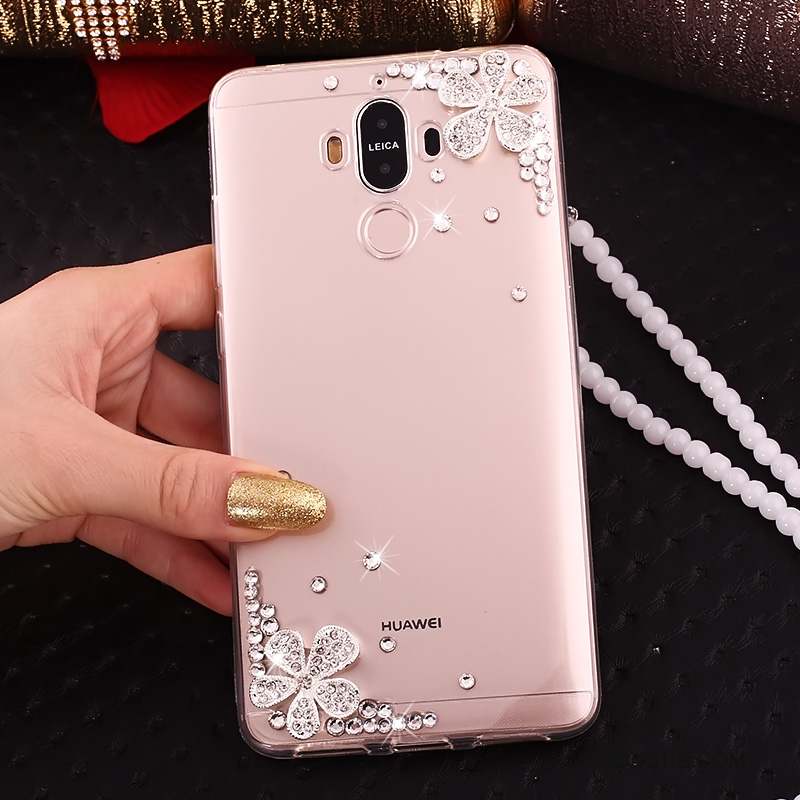 Huawei Mate 10 Pro Transparent Étui Strass Or Coque De Téléphone