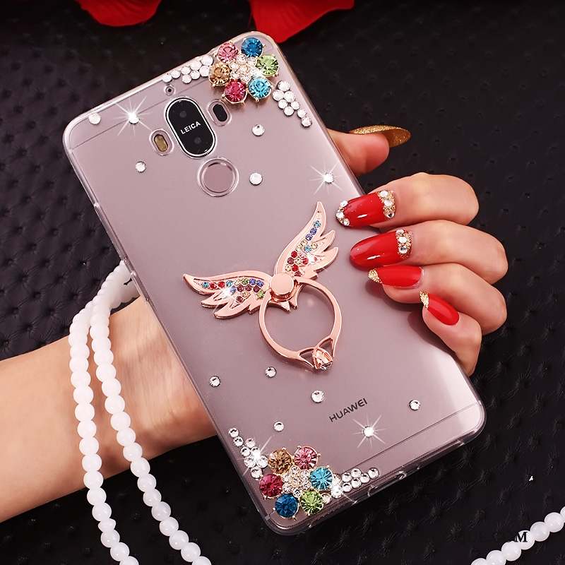 Huawei Mate 10 Pro Transparent Étui Strass Or Coque De Téléphone