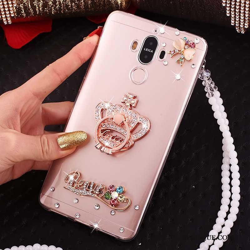 Huawei Mate 10 Pro Transparent Étui Strass Or Coque De Téléphone