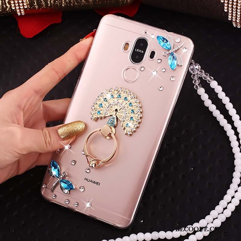 Huawei Mate 10 Pro Transparent Étui Strass Or Coque De Téléphone