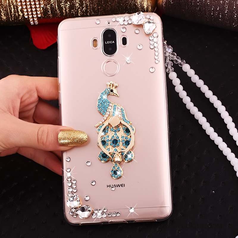 Huawei Mate 10 Pro Transparent Étui Strass Or Coque De Téléphone