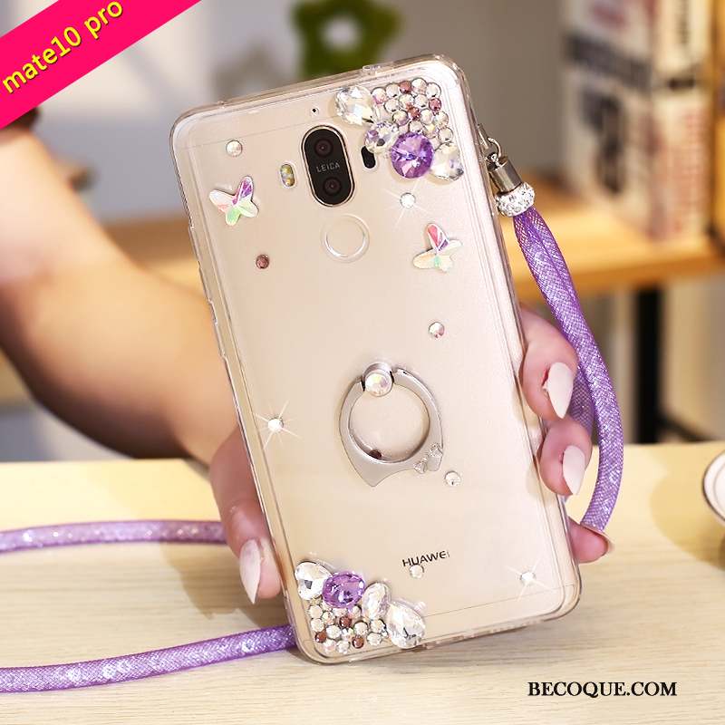 Huawei Mate 10 Pro Violet Strass Étui Coque Téléphone Portable Protection