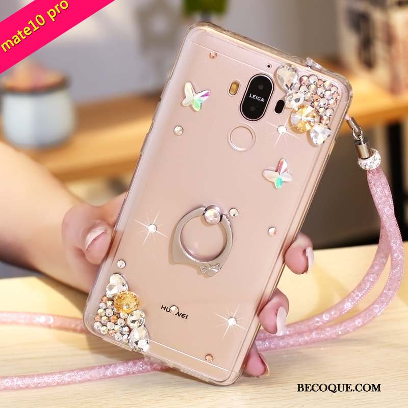 Huawei Mate 10 Pro Violet Strass Étui Coque Téléphone Portable Protection