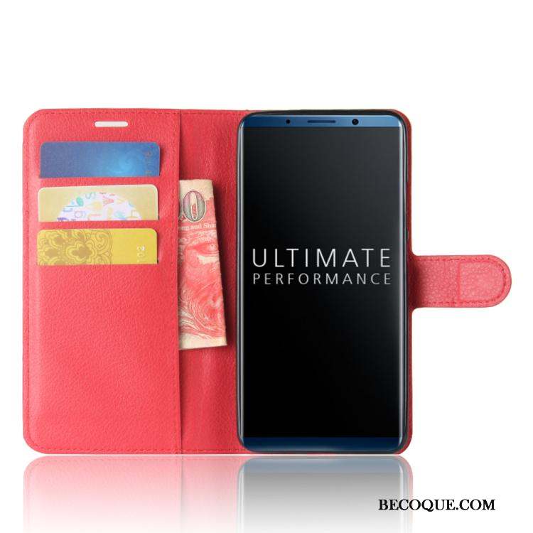 Huawei Mate 10 Pro Étui Chaude Portefeuille Protection Rouge Coque De Téléphone