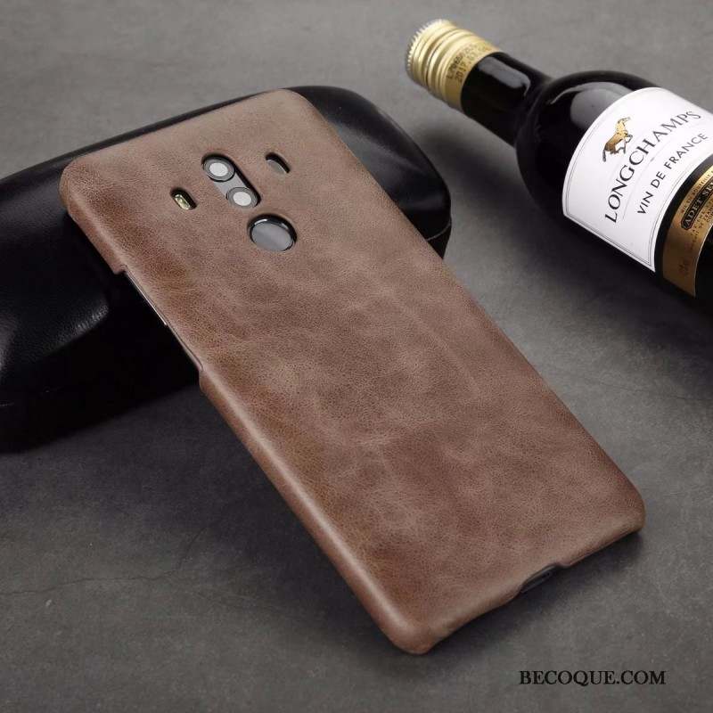 Huawei Mate 10 Pro Étui Cuir Cuir Véritable Étui En Cuir Coque De Téléphone Protection