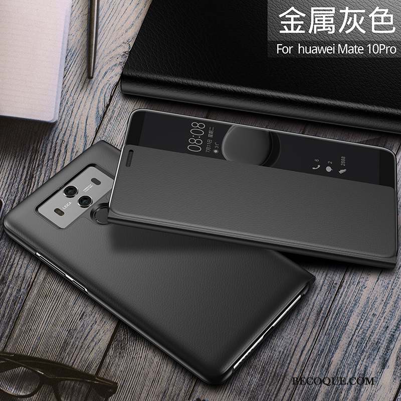 Huawei Mate 10 Pro Étui En Cuir Housse Coque De Téléphone Incassable Tout Compris Or