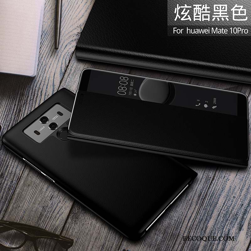 Huawei Mate 10 Pro Étui En Cuir Housse Coque De Téléphone Incassable Tout Compris Or