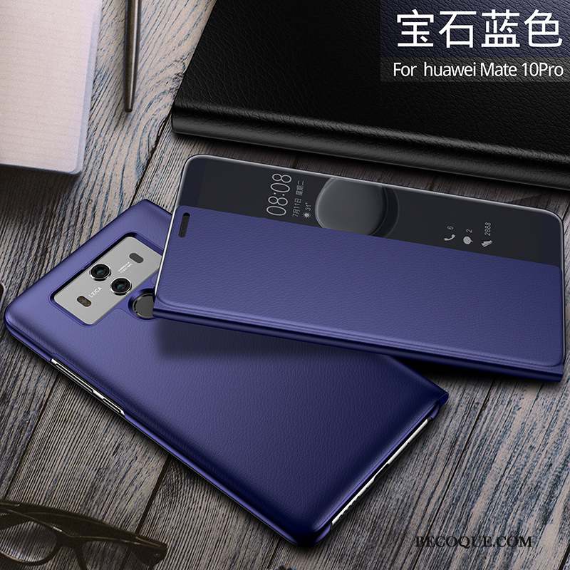 Huawei Mate 10 Pro Étui En Cuir Housse Coque De Téléphone Incassable Tout Compris Or