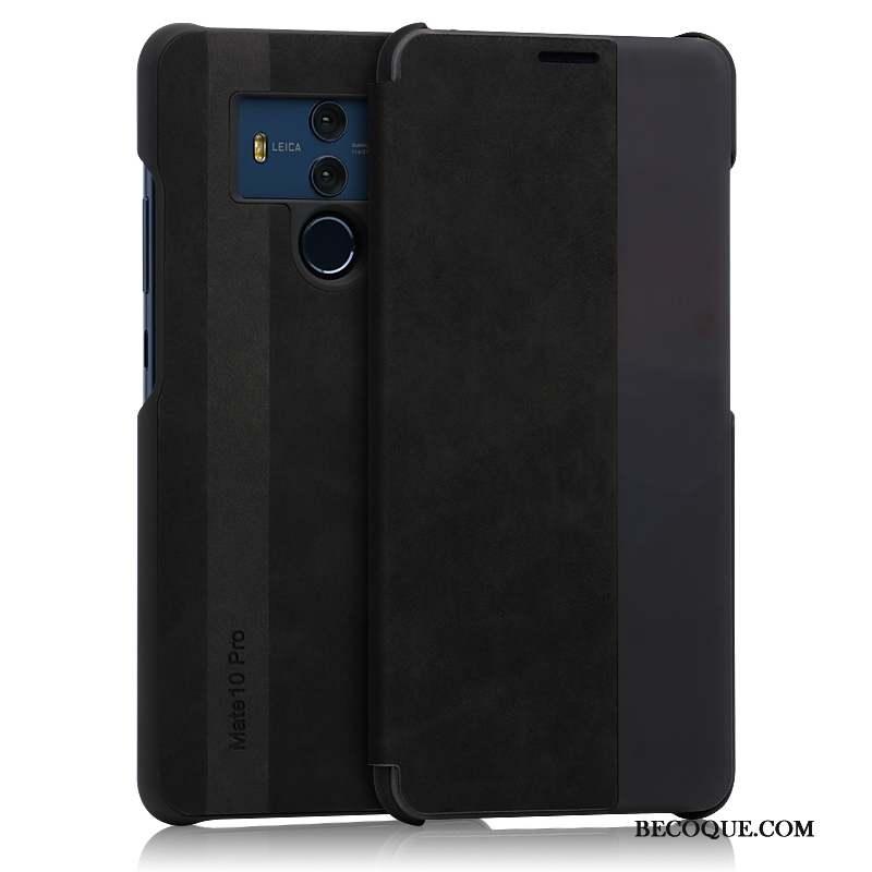 Huawei Mate 10 Pro Étui Étui En Cuir Bleu Protection Coque De Téléphone Clamshell