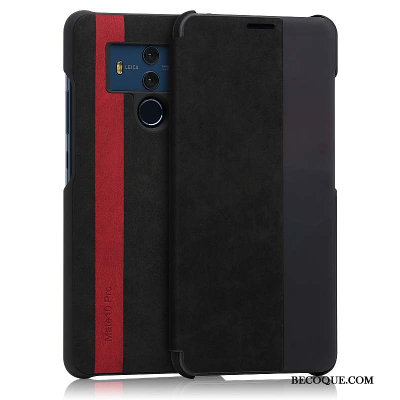 Huawei Mate 10 Pro Étui Étui En Cuir Bleu Protection Coque De Téléphone Clamshell