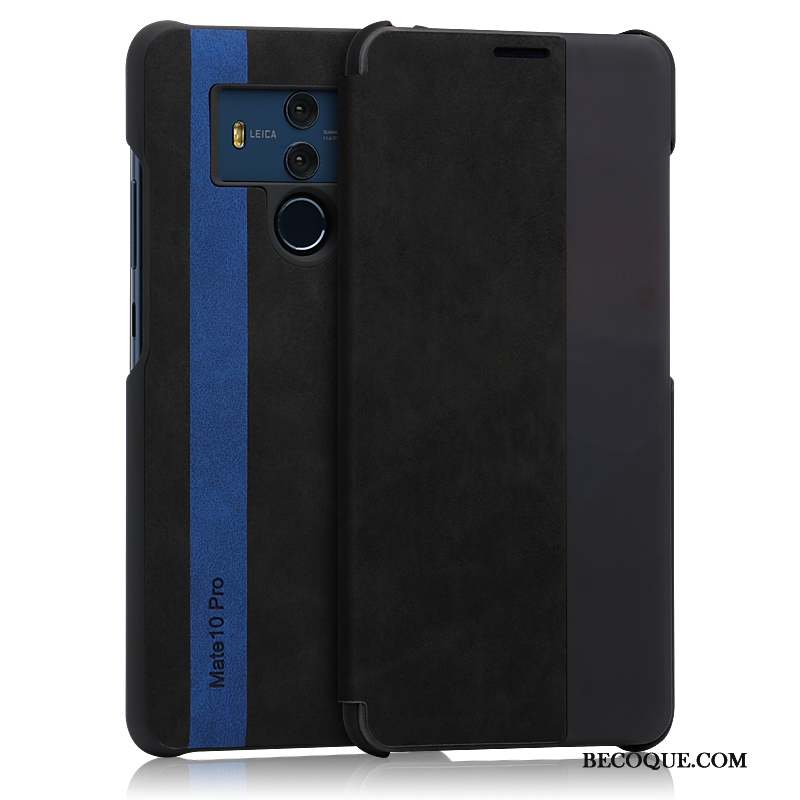 Huawei Mate 10 Pro Étui Étui En Cuir Bleu Protection Coque De Téléphone Clamshell