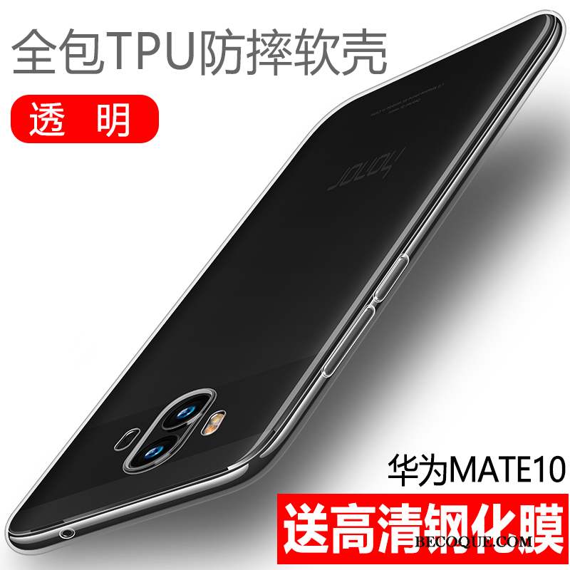 Huawei Mate 10 Protection Délavé En Daim Étui Silicone Bleu Coque De Téléphone