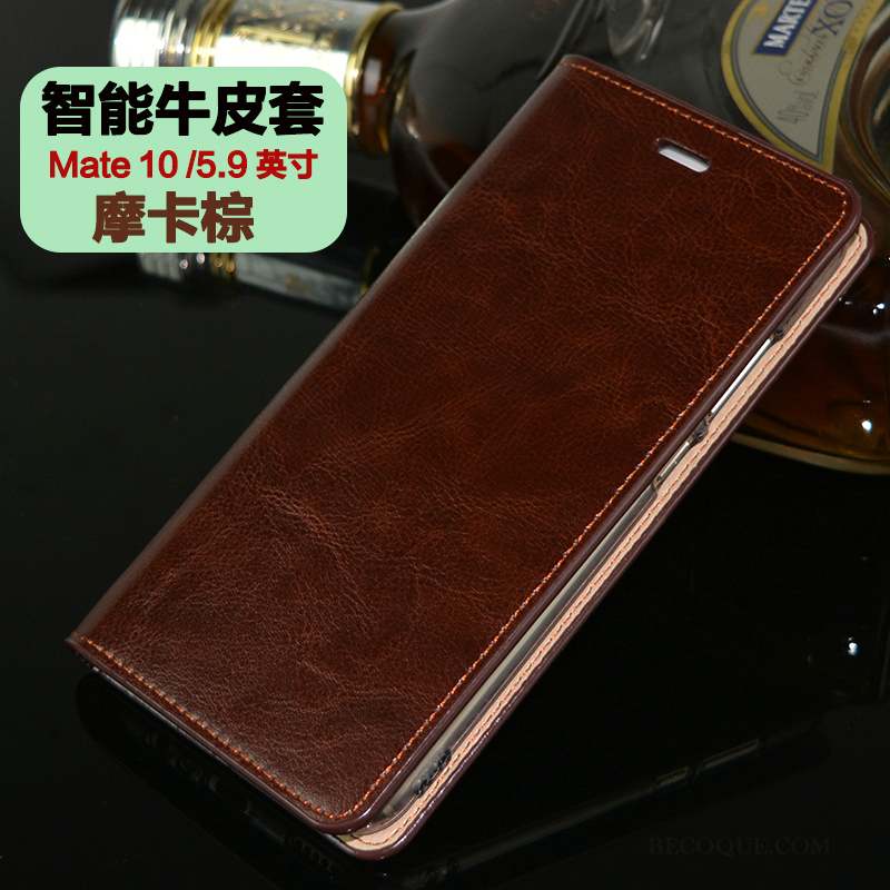 Huawei Mate 10 Protection Housse Cuir Véritable Étui Coque De Téléphone Tout Compris