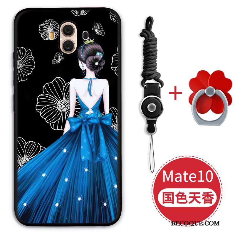 Huawei Mate 10 Tendance Nouveau Silicone Coque De Téléphone Noir Gaufrage
