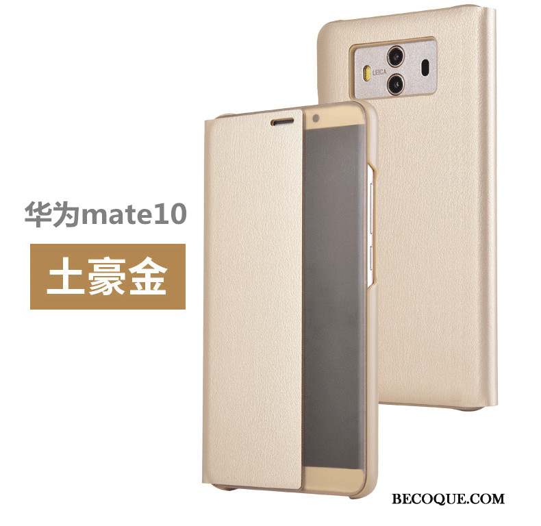 Huawei Mate 10 Étui Coque De Téléphone Clamshell Étui En Cuir Gris Protection