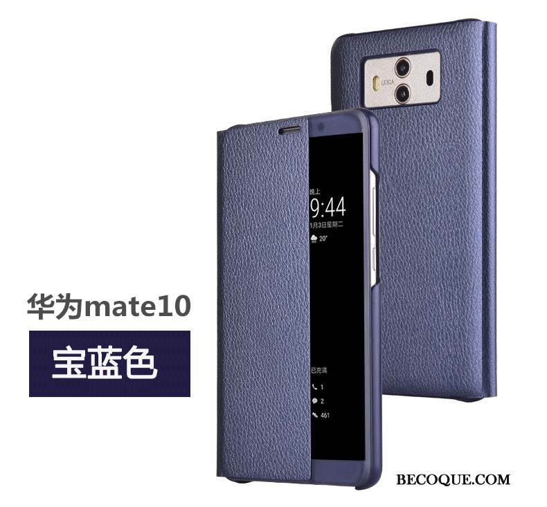 Huawei Mate 10 Étui Coque De Téléphone Clamshell Étui En Cuir Gris Protection