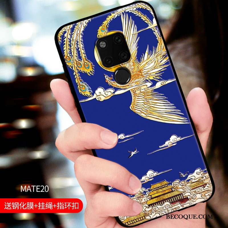 Huawei Mate 20 Coque Étui Tendance Délavé En Daim Protection Tout Compris Marque De Tendance