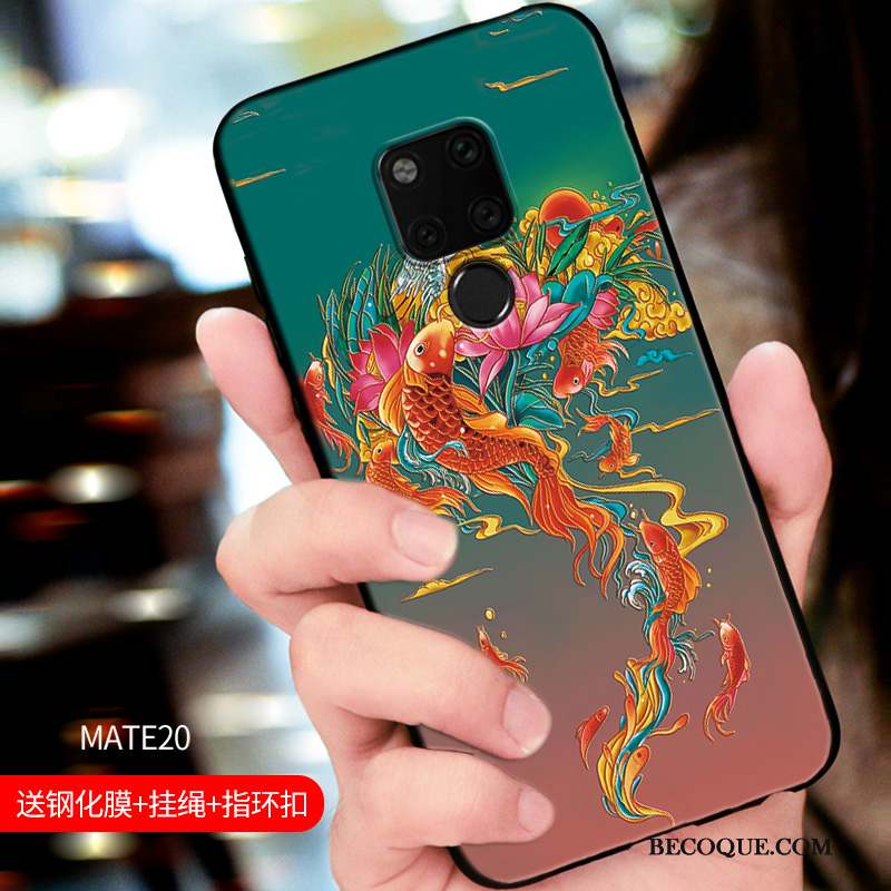 Huawei Mate 20 Coque Étui Tendance Délavé En Daim Protection Tout Compris Marque De Tendance