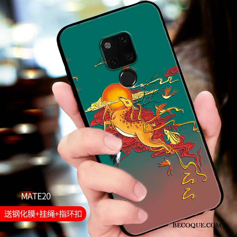 Huawei Mate 20 Coque Étui Tendance Délavé En Daim Protection Tout Compris Marque De Tendance