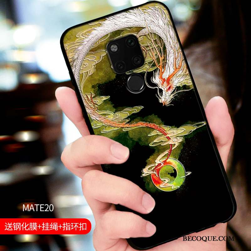 Huawei Mate 20 Coque Étui Tendance Délavé En Daim Protection Tout Compris Marque De Tendance